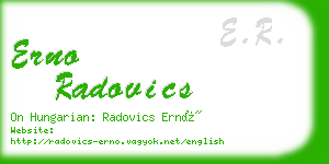 erno radovics business card